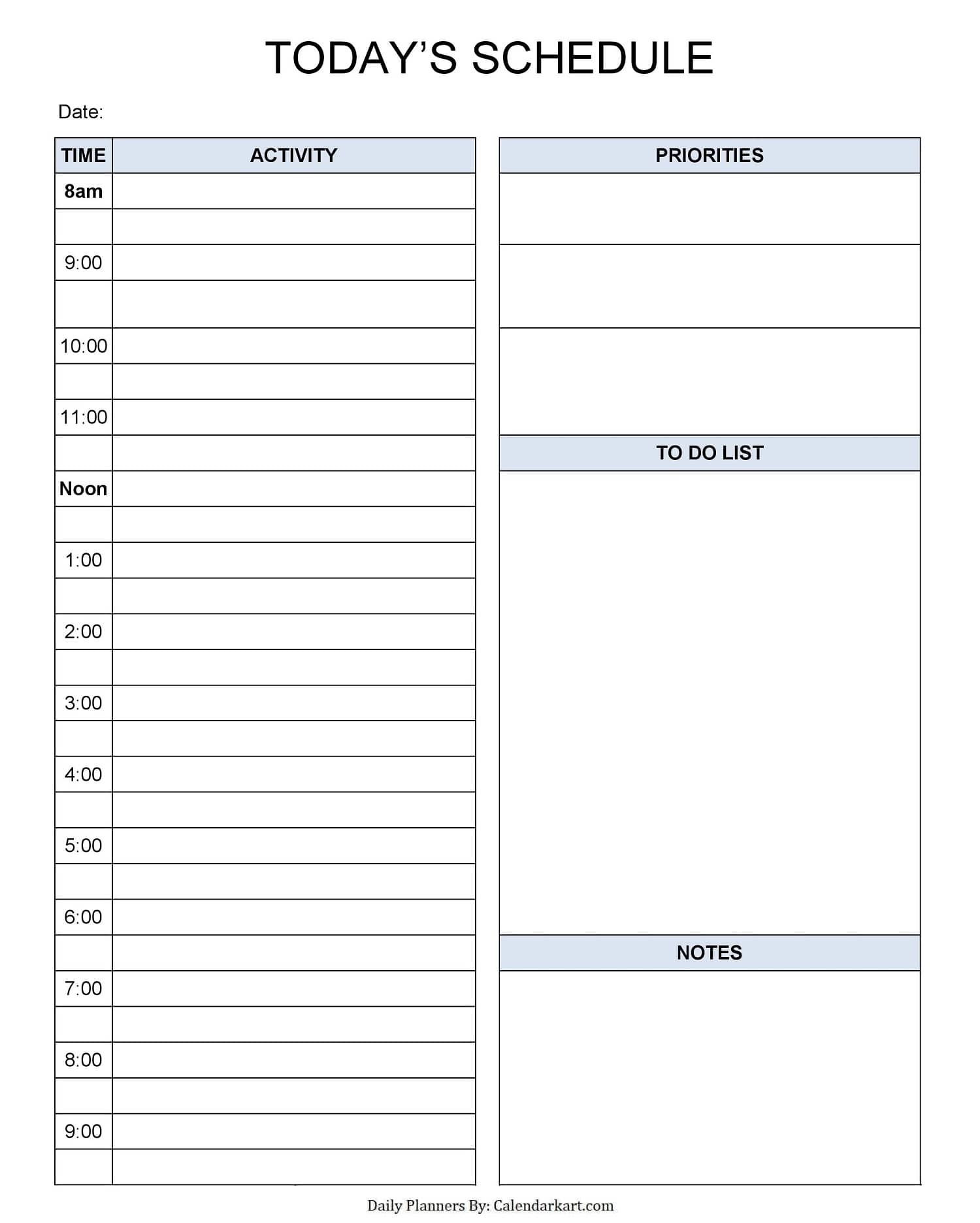 Free Printable Daily Planner Template Printables Template Free