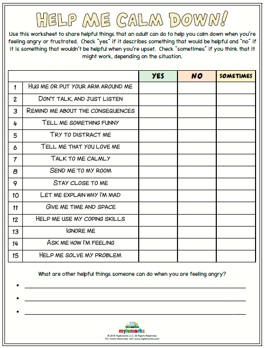 Free Printable Identifying Triggers Worksheets Printable Word Searches
