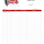 Free Printable Karaoke List Templates FREE Printables
