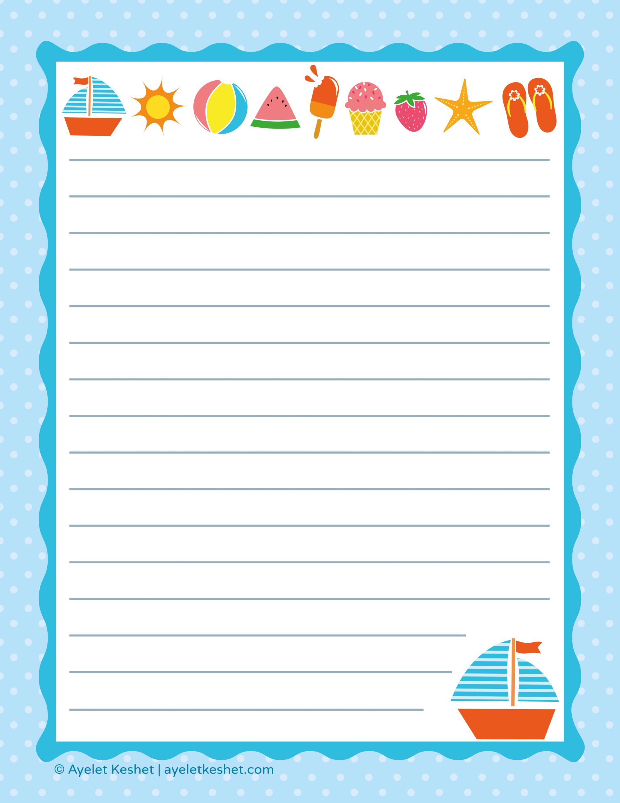 Free Printable Letter Paper Ayelet Keshet