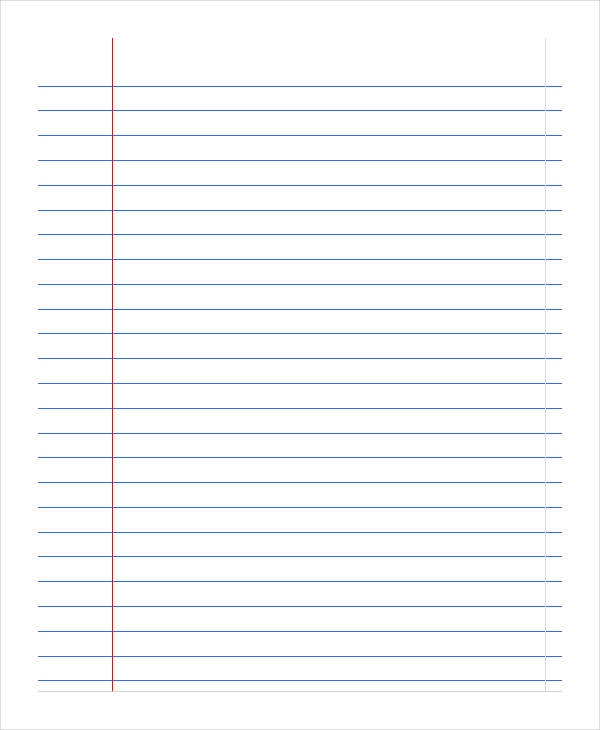 Free Printable Notebook Paper Template Printable Templates