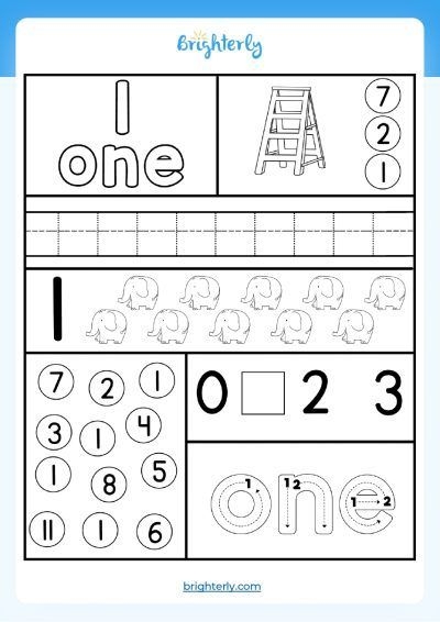 Free Printable Number 1 Worksheets For Kids PDFs Brighterly 