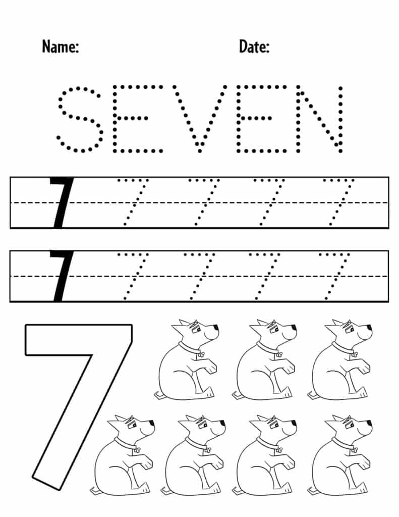 Free Printable Number 7 Seven Worksheets For Kids PDFs Brighterly 