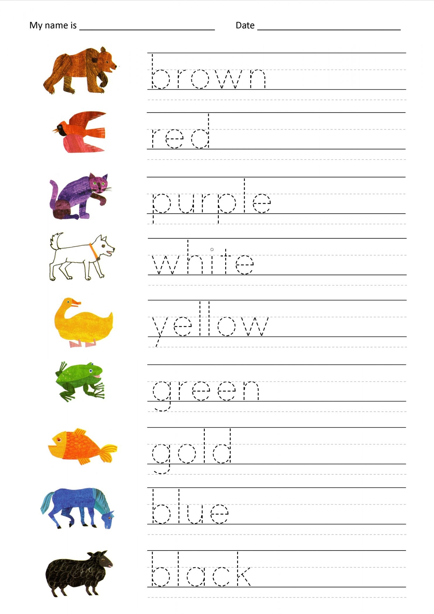 Free Printable Preschool Name Writing Worksheets Writing Worksheets