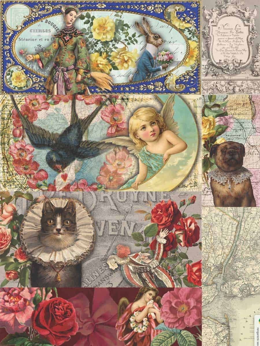 Free Printable Printable Decoupage Paper Printable Templates By Nora