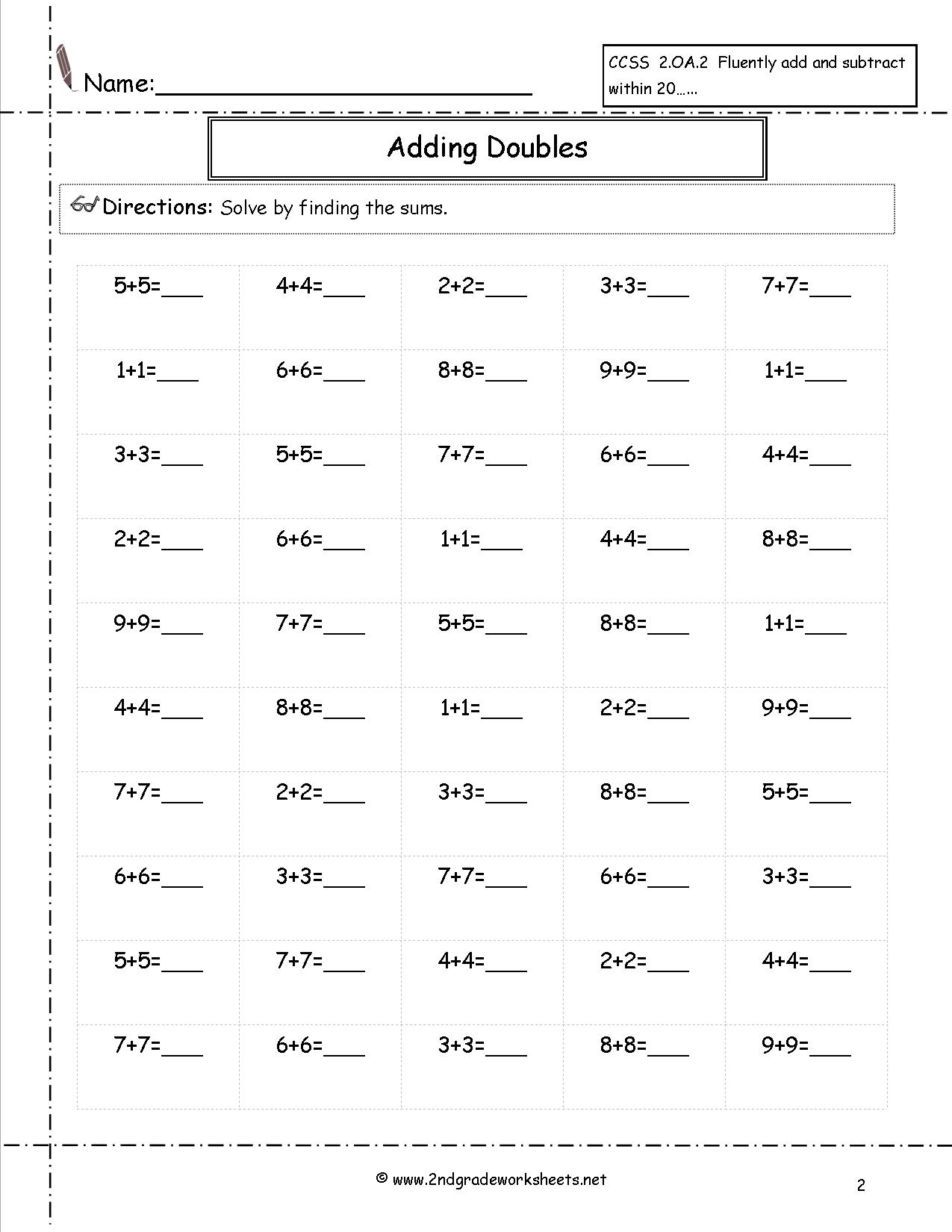 Free Printable Second Grade Math Worksheets Free Printable