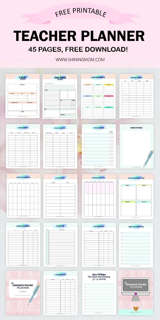 Free Printable Teacher Planner 45 Templates To Make You Efficient