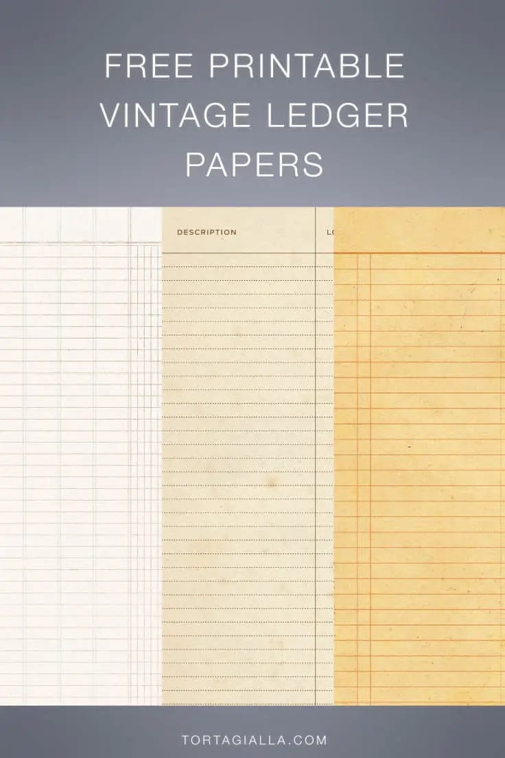 Free printable vintage ledger paper 02 Tortagialla