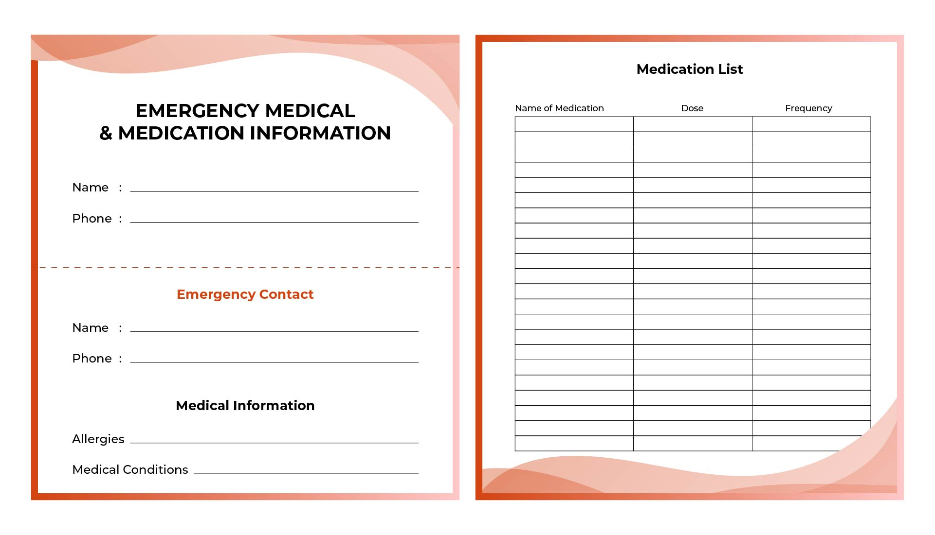 Free Printable Wallet Medication List Template Printable Templates