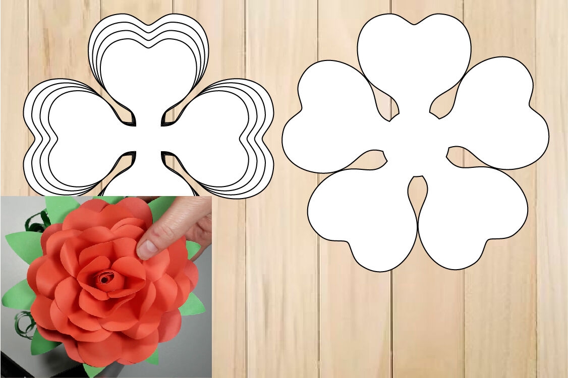 Free Rose Paper Flower Templates Svg Free Infoupdate