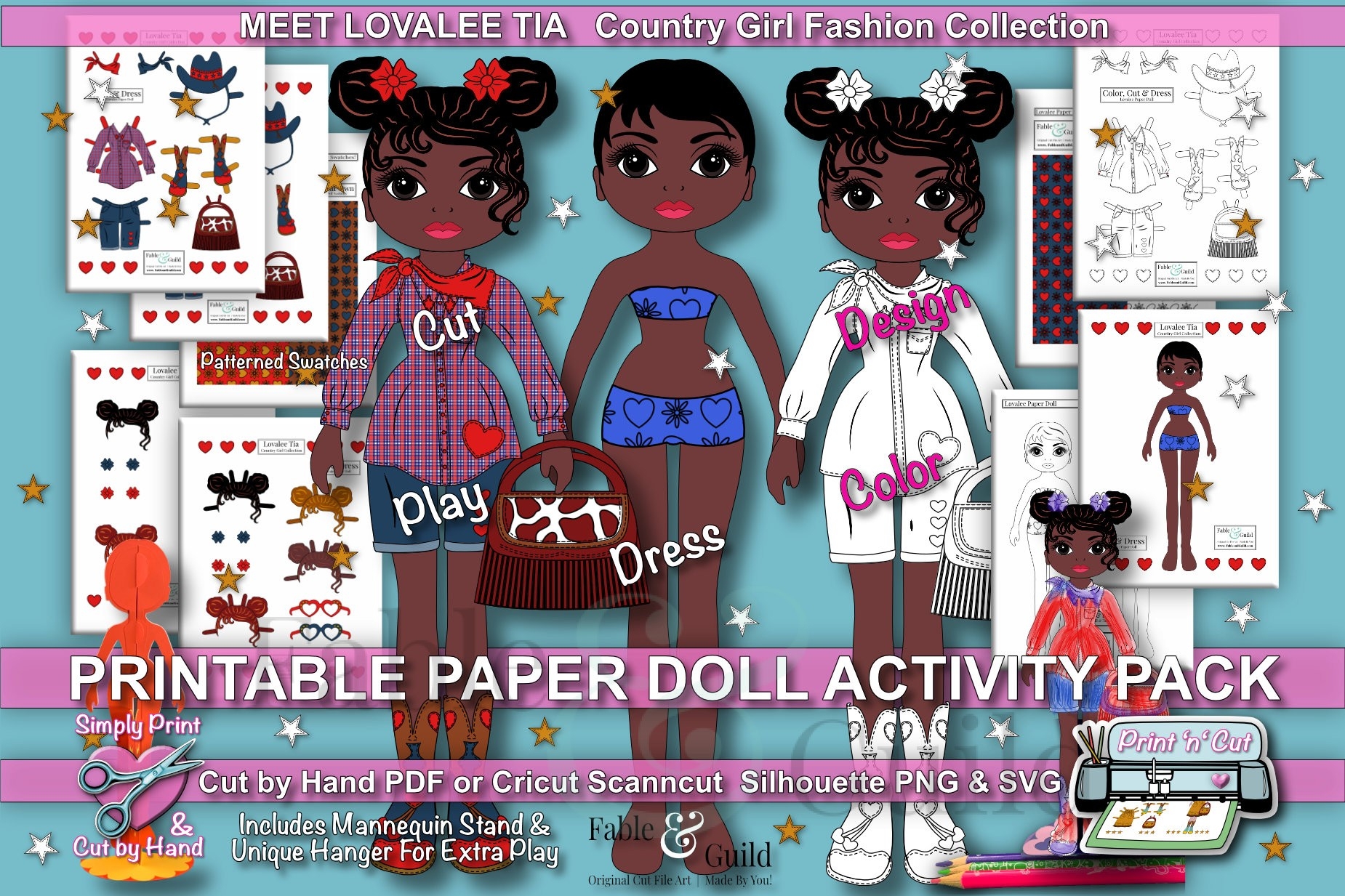 Fun Cut Out Printable Paper Doll Template Fable Guild Worksheets 