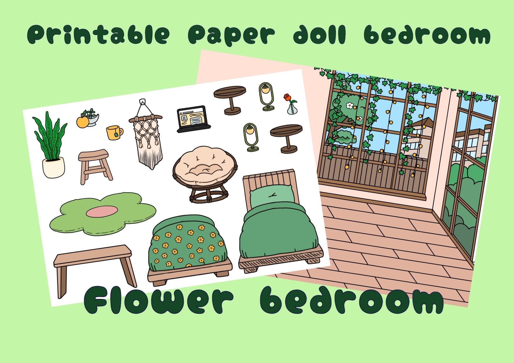Furniture Printable Paper Doll House Toca Boca Coloring Pages 