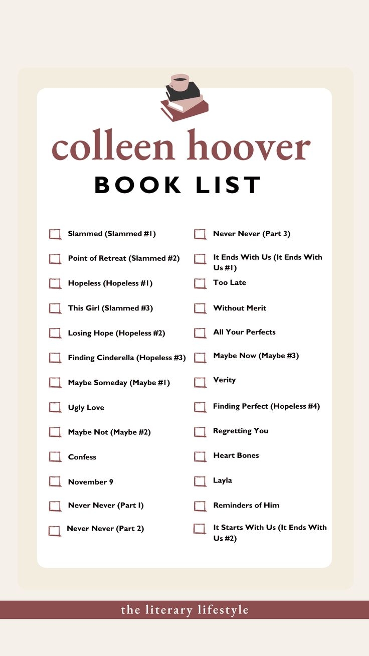 Get A Fully Updated List Of Colleen Hoover Books Ranked In Order A 