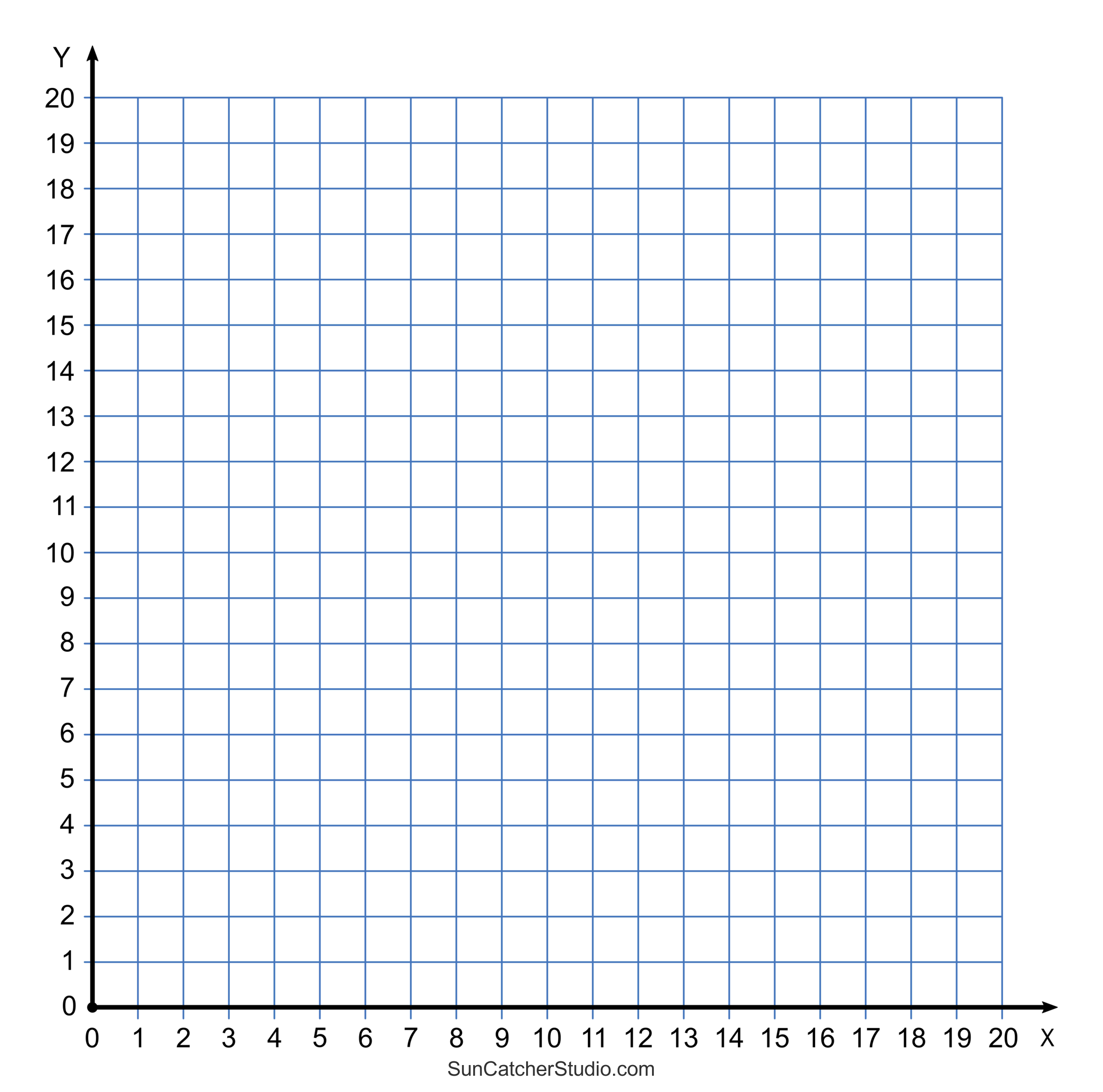 Grid Paper Printable 4 Quadrant Coordinate Graph Paper Templates 