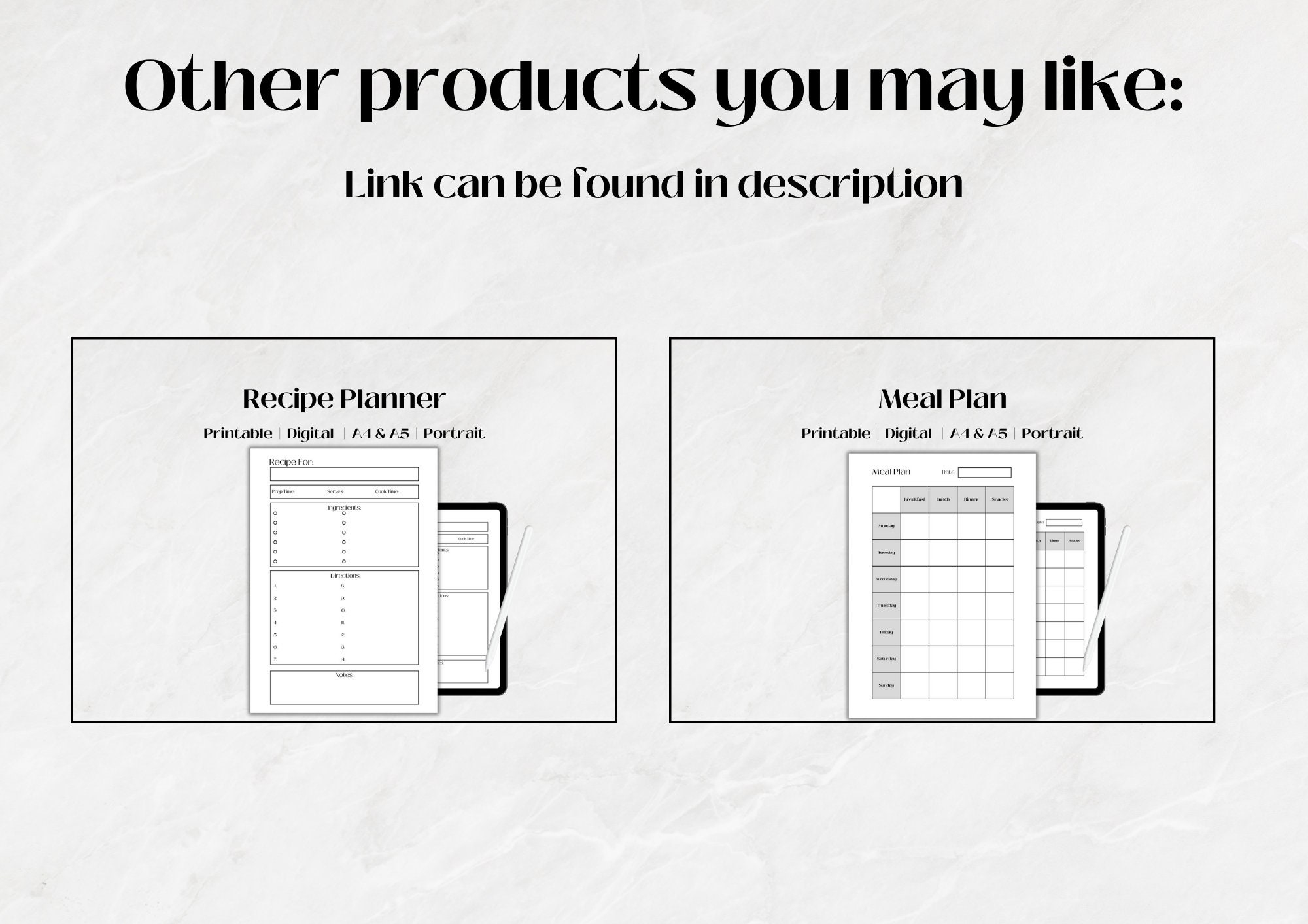 Grocery List Printable Food Shopping List Template Grocery Planner 