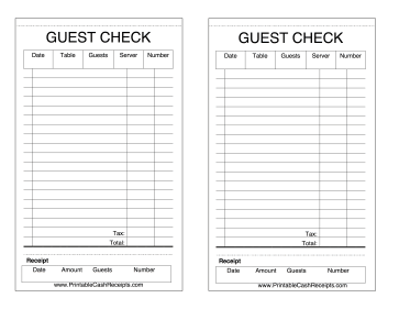Guest Check White