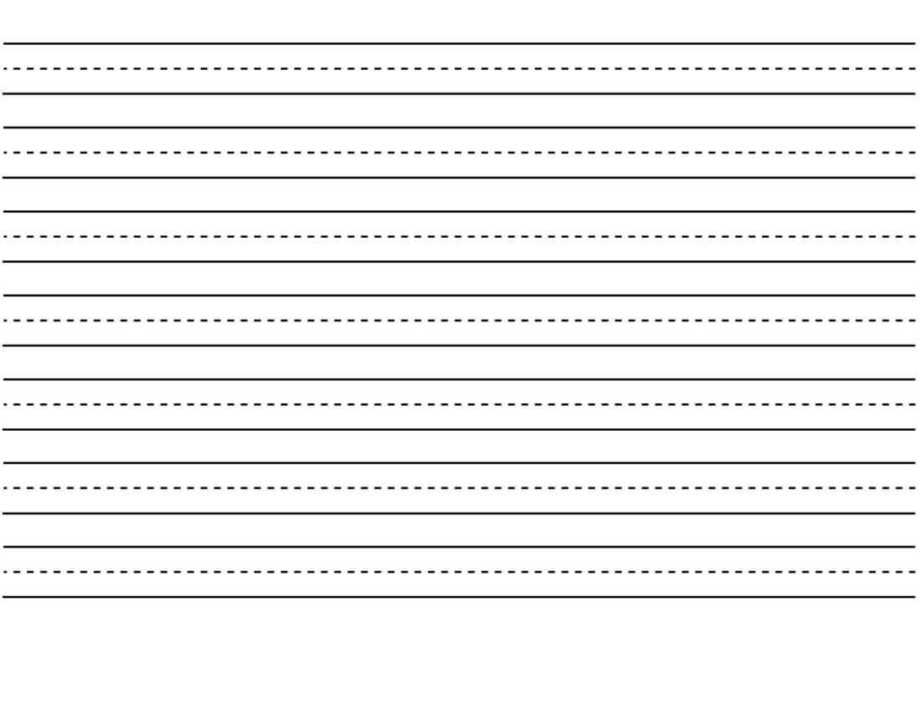 Handwriting Paper Free Printable Kindergarten Lined Paper Template 