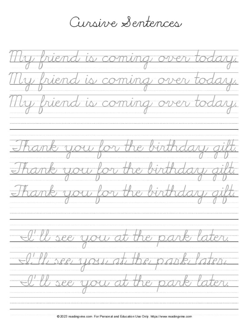 Handwriting Practice Sheets Manuscript Cursive Writing Practice 