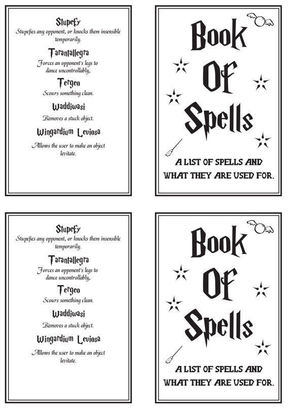 Harry Potter Spell Book Printable Pages