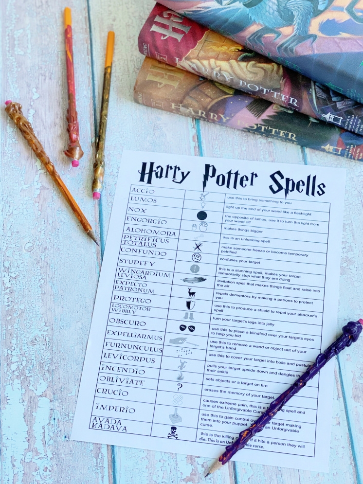 Harry Potter Spells List Printable And Wand Pencils Rae Gun Ramblings