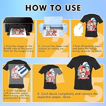 Heat Transfer Paper For Dark Fabric 8 5 X 11 Inches Printable T Shirt 