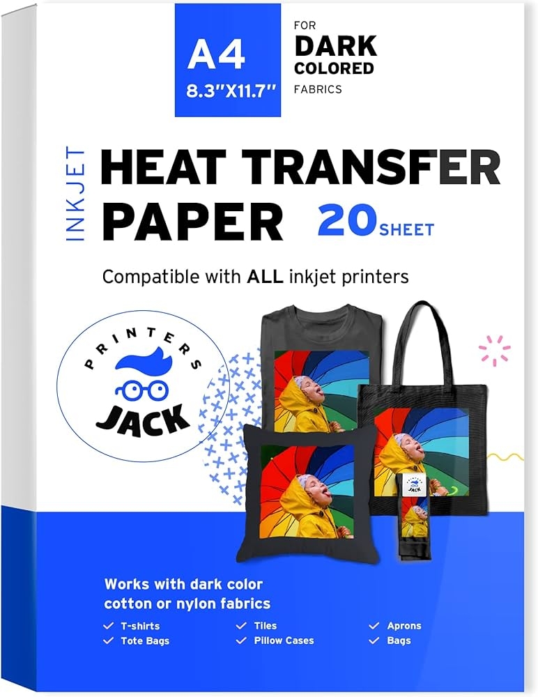 Iron On Transfer Paper Dark Fabric For T Shirts Inkjet Printable 