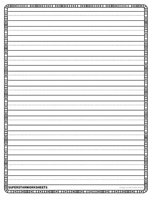 Kindergarten Writing Paper Superstar Worksheets Worksheets Library