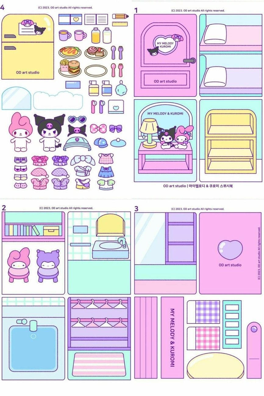 Kuromi Paper Doll House Printable Image To U