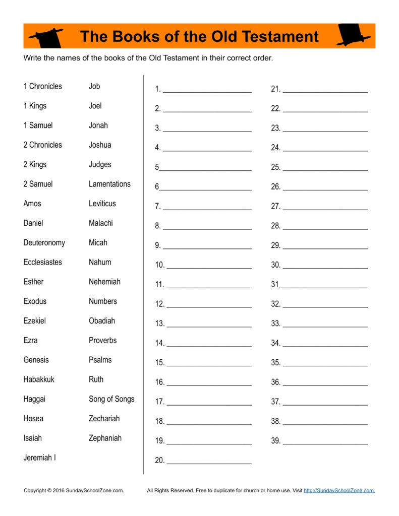 Learning The Books Of The Bible Worksheets Printable Ronald Worksheets