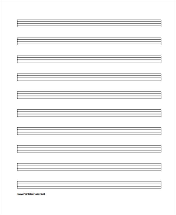 Lined Music Paper Printable