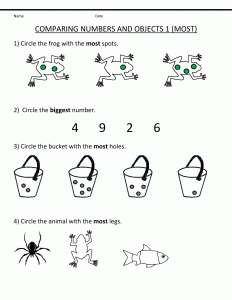 Math Pre K Worksheets Numbers Printable 101 Activity