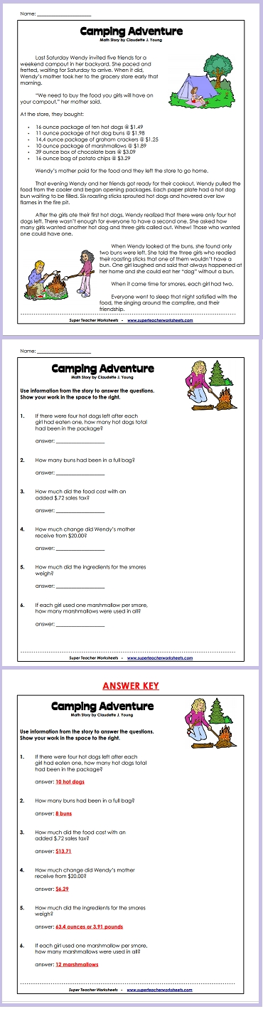 Math Story Camping