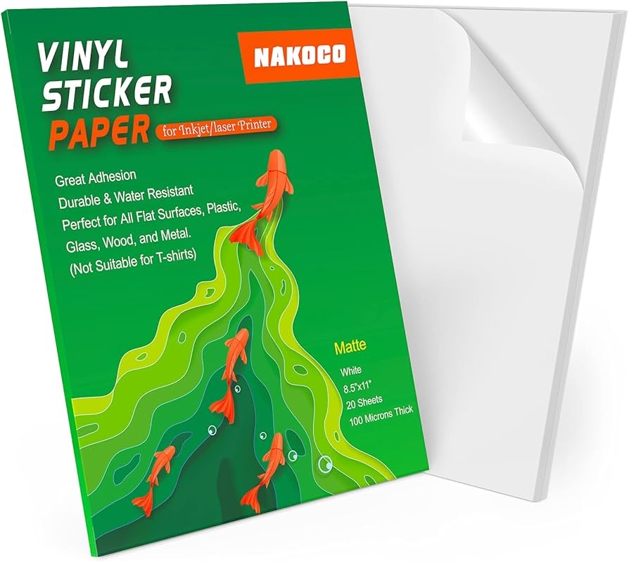 Matte White Waterproof Printable Sticker Paper 20 Sheets In 