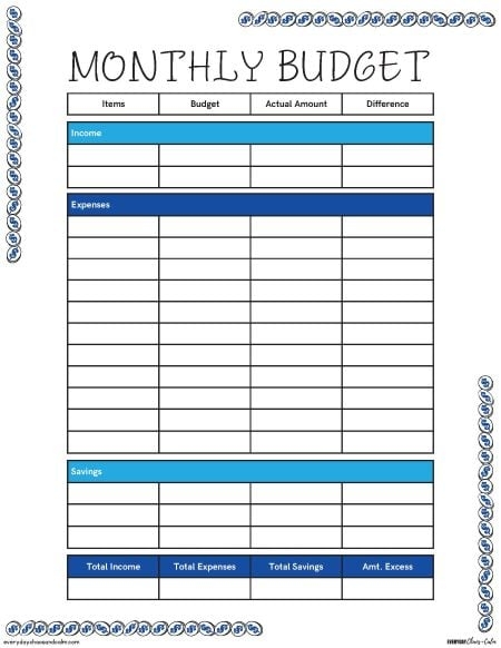 Monthly Budget Planner Free Printable Budget Worksheet NBKomputer