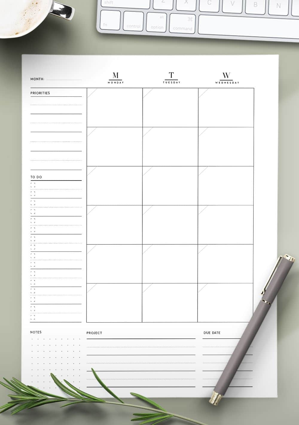 Monthly Planner Printables Monthly Planner Printable Vrogue co
