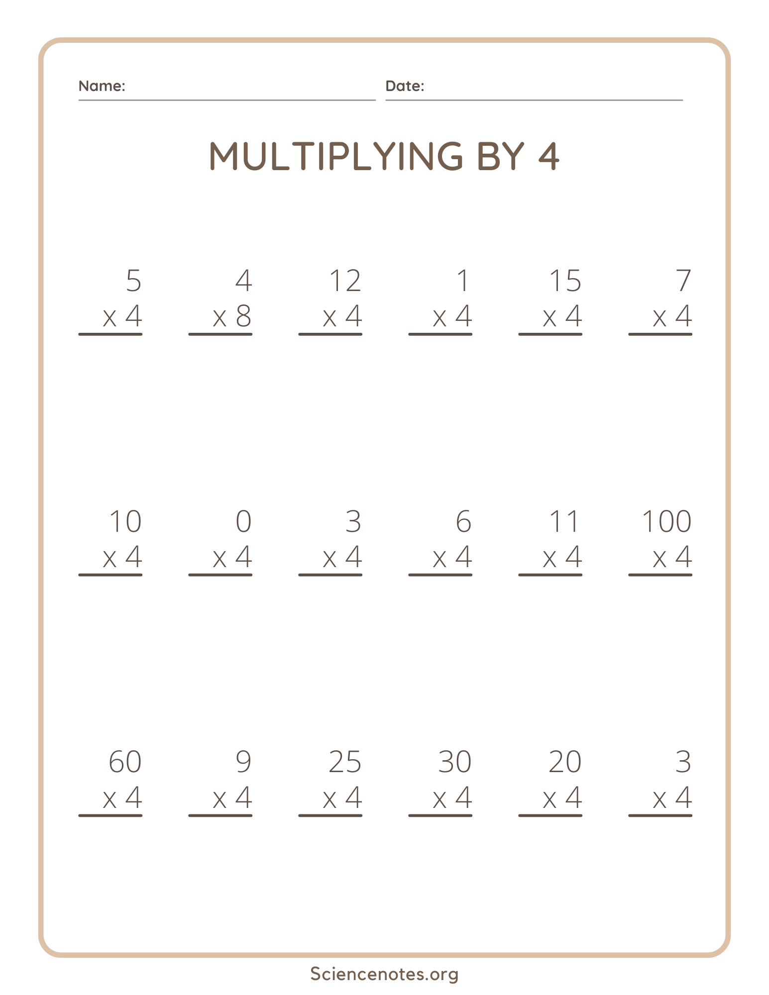 Multiplication 0 4 Worksheets Printable Worksheets