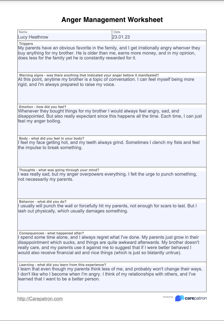 My Anger Triggers Worksheet Activity Sheet Teacher Made 