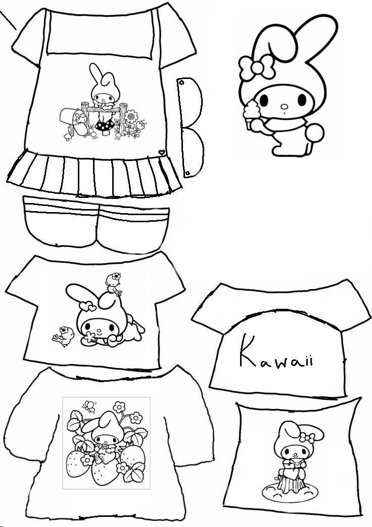 My Melody Hello Kitty Party Hello Kitty Crafts Paper Doll Template 