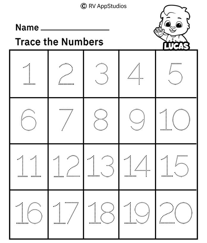 Numbers 1 20 Tracing Worksheets Free Printable PDF Printable Worksheets