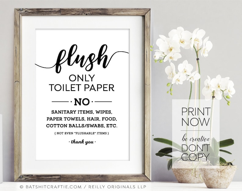 Only Flush Toilet Paper Sign Printable Get What You Need For Free