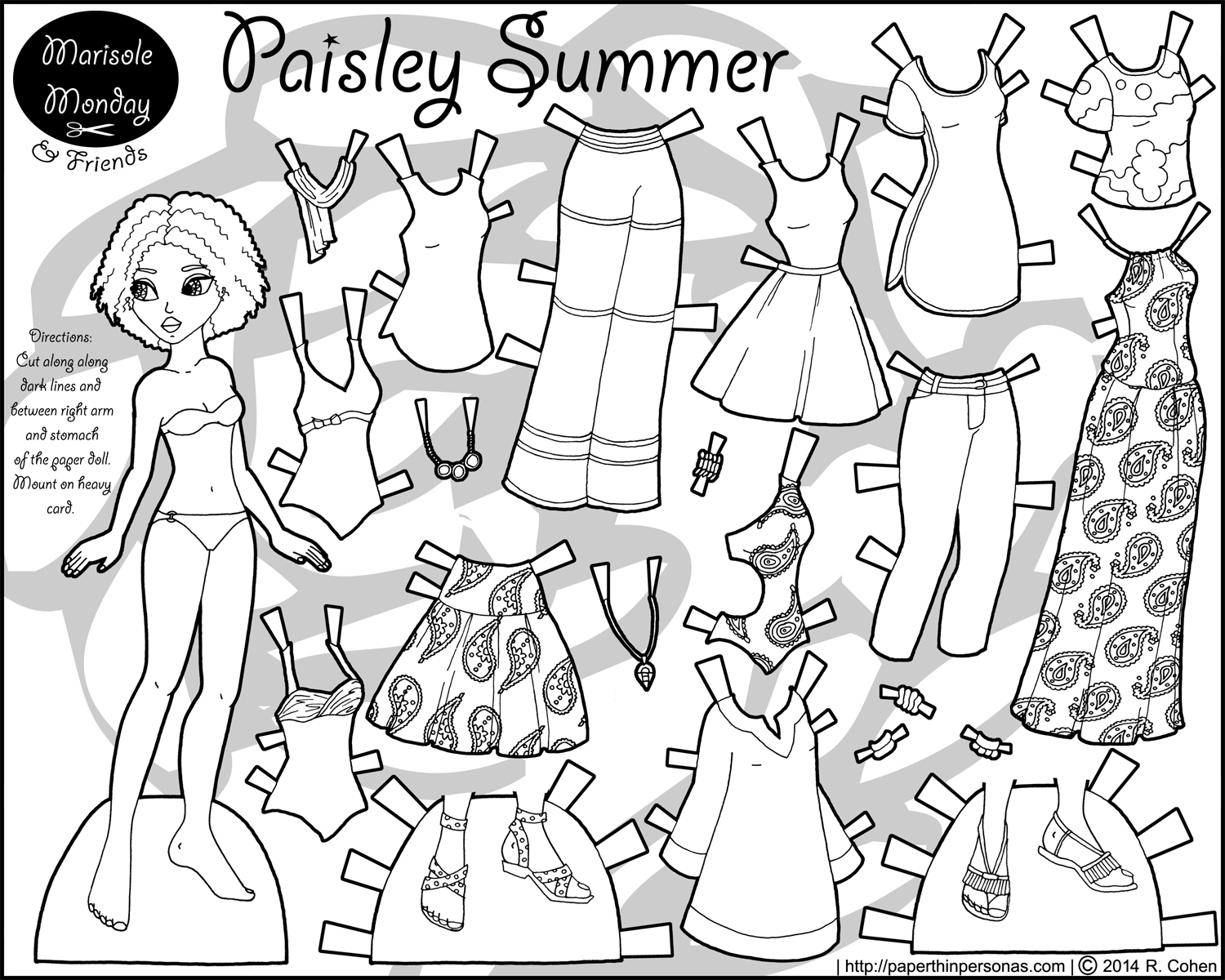 Paisley Summer A Printable Paper DollPaper Thin Personas Paper Thin 