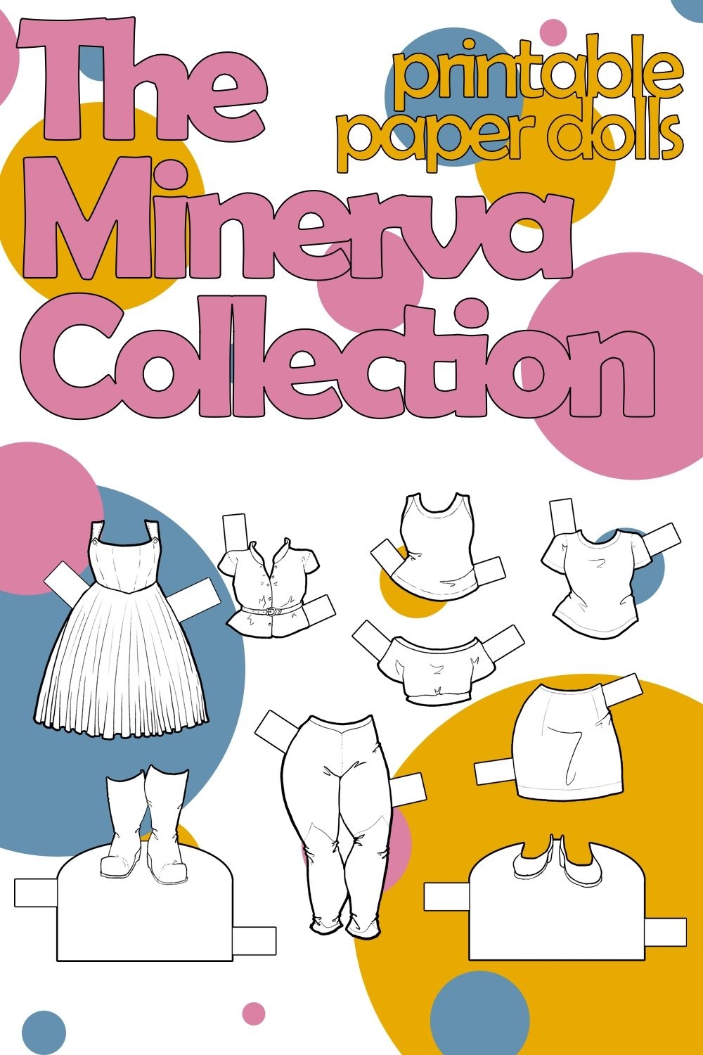 Paper Doll Clothes Printable Coloring Page With Outfits Etsy Paper 
