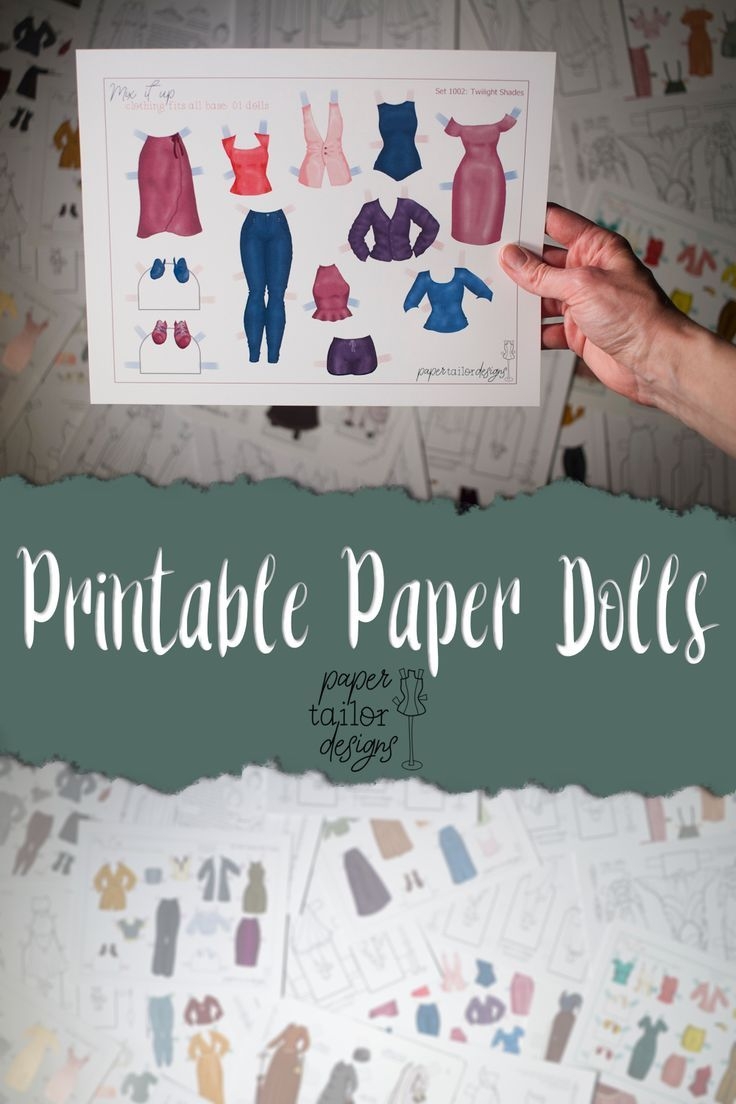 Paper Doll Clothes Printable Full Color Paper Dolls Outfits Digital 