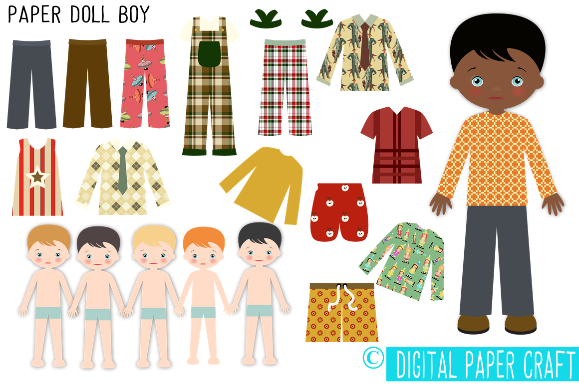 Paper Doll Digital Paper Doll Cut Out Doll Printable Doll Instant 