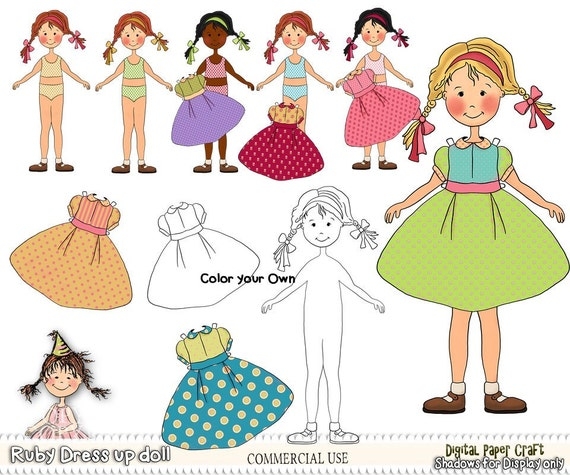 Paper Doll Printable Doll Cut Out Doll Printable Craft Doll 