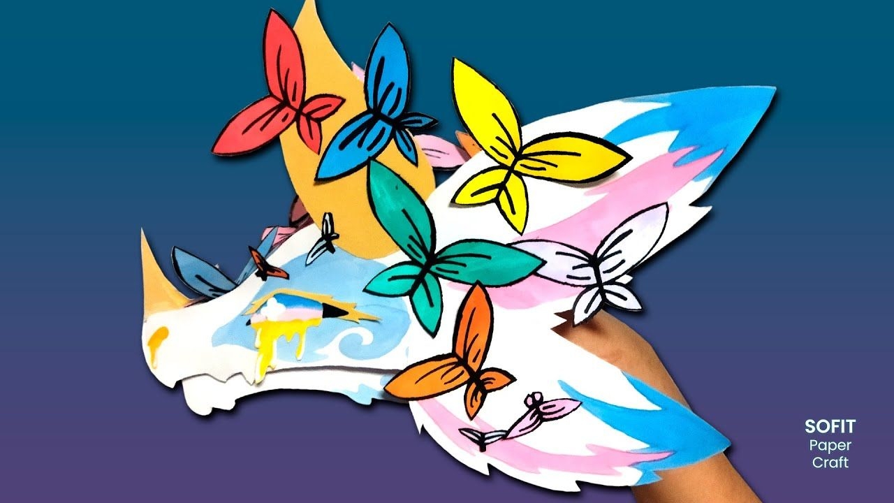 Paper Dragon Puppet Printable Dev onallcylinders