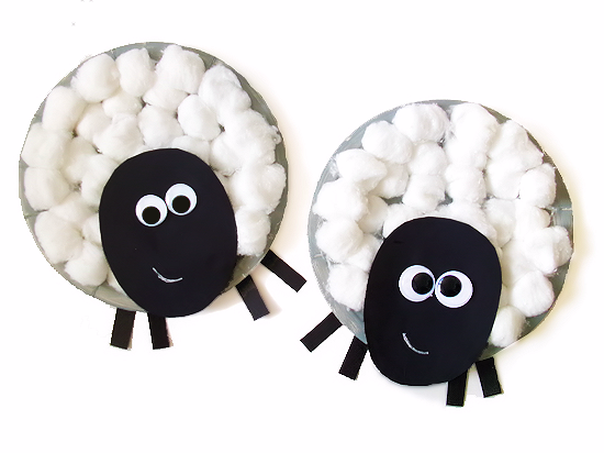 Paper Plate Cotton Ball Sheep Our Kid Things