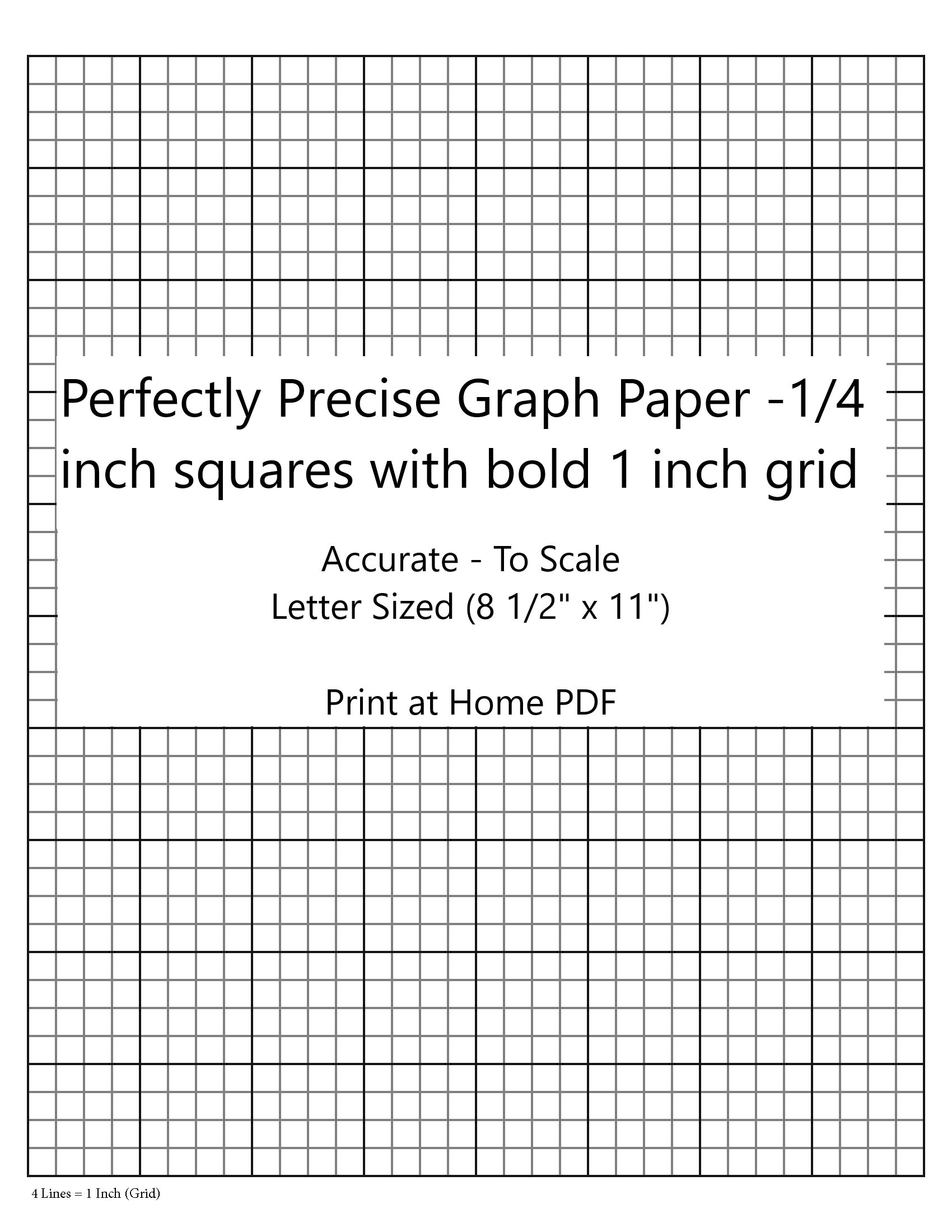 Perfectly Scaled And Precise Printable Graph Paper 1 4 Inch With Inch 