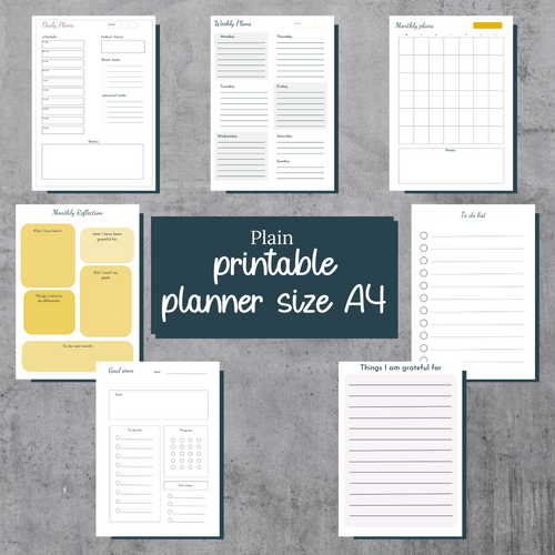 Plain Printable Planner Kellyannprintables