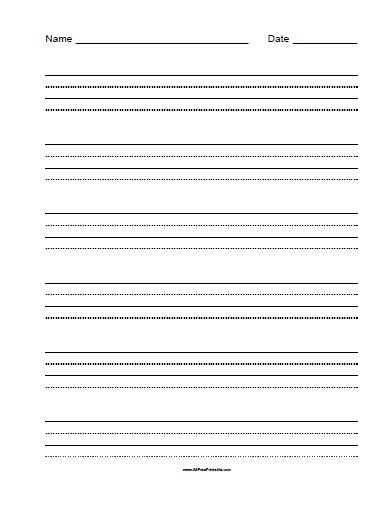 Practice Handwriting Paper Free Printable